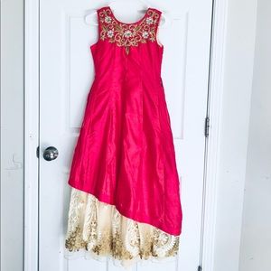 Elegant hot pink and gold Dress